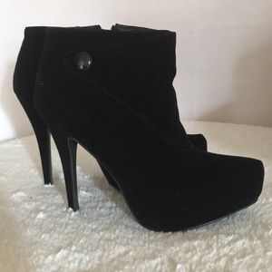 Black Velvet Booties